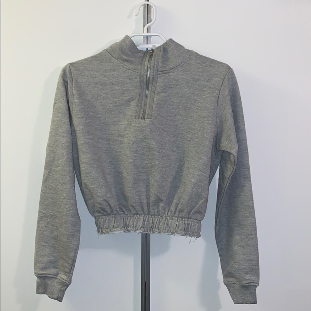 Pretty Little Thing Grey Crop Sweater